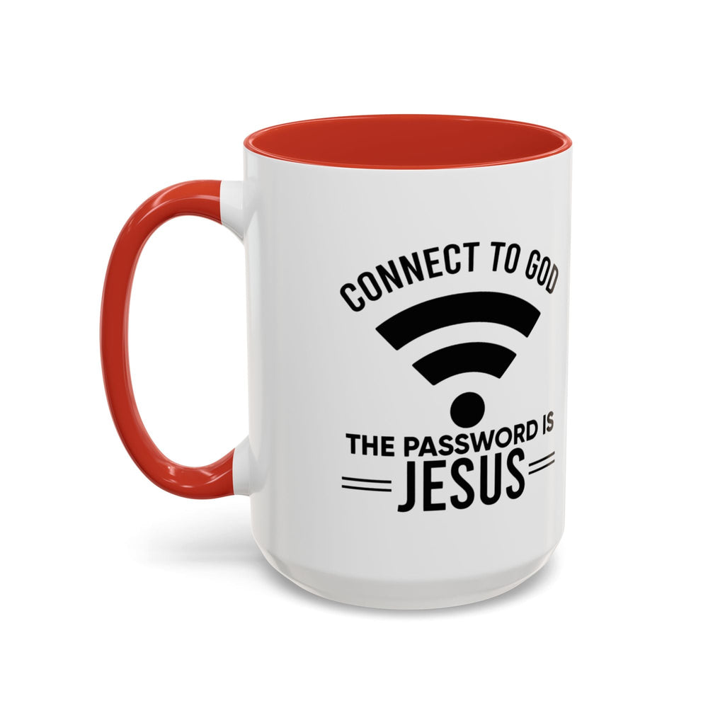 Connect to God Coffee Mug — "WIFI Password is Jesus" Funny Christian Faith Mug Printify