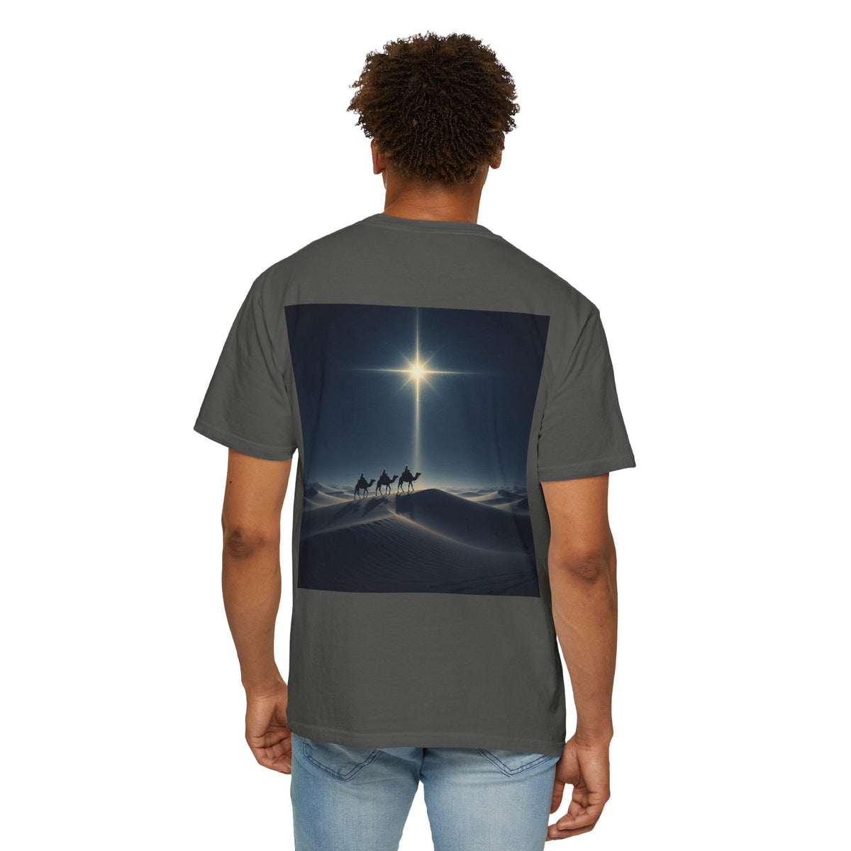3 Wise Men T-shirt – Magi Camels Nativity Journey Christian Christmas T-shirt for Epiphany Faith & Holy Night Printify