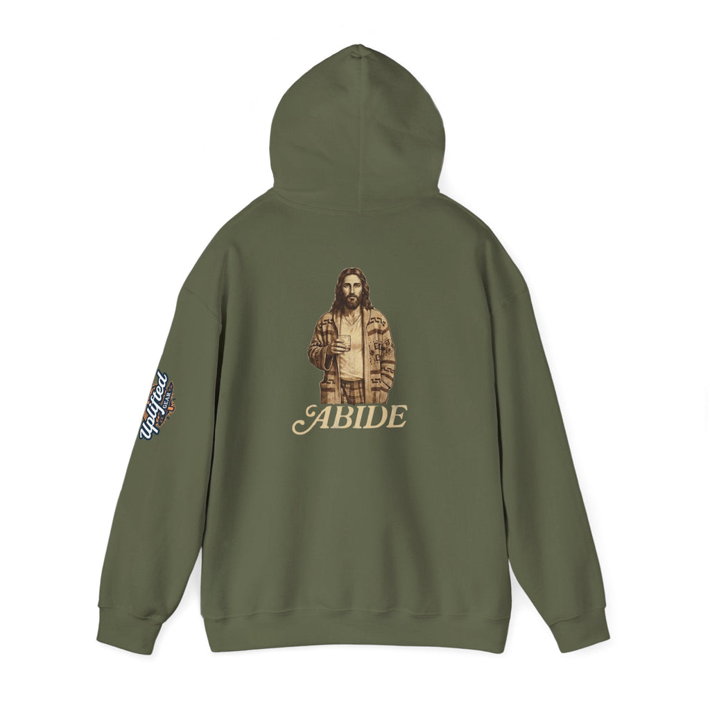 Abide Jesus Hoodie — Vintage 'The Dude' Religious Graphic Hoodie Printify