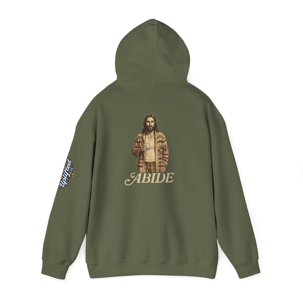 Abide Jesus Hoodie — Vintage 'The Dude' Religious Graphic Hoodie Printify