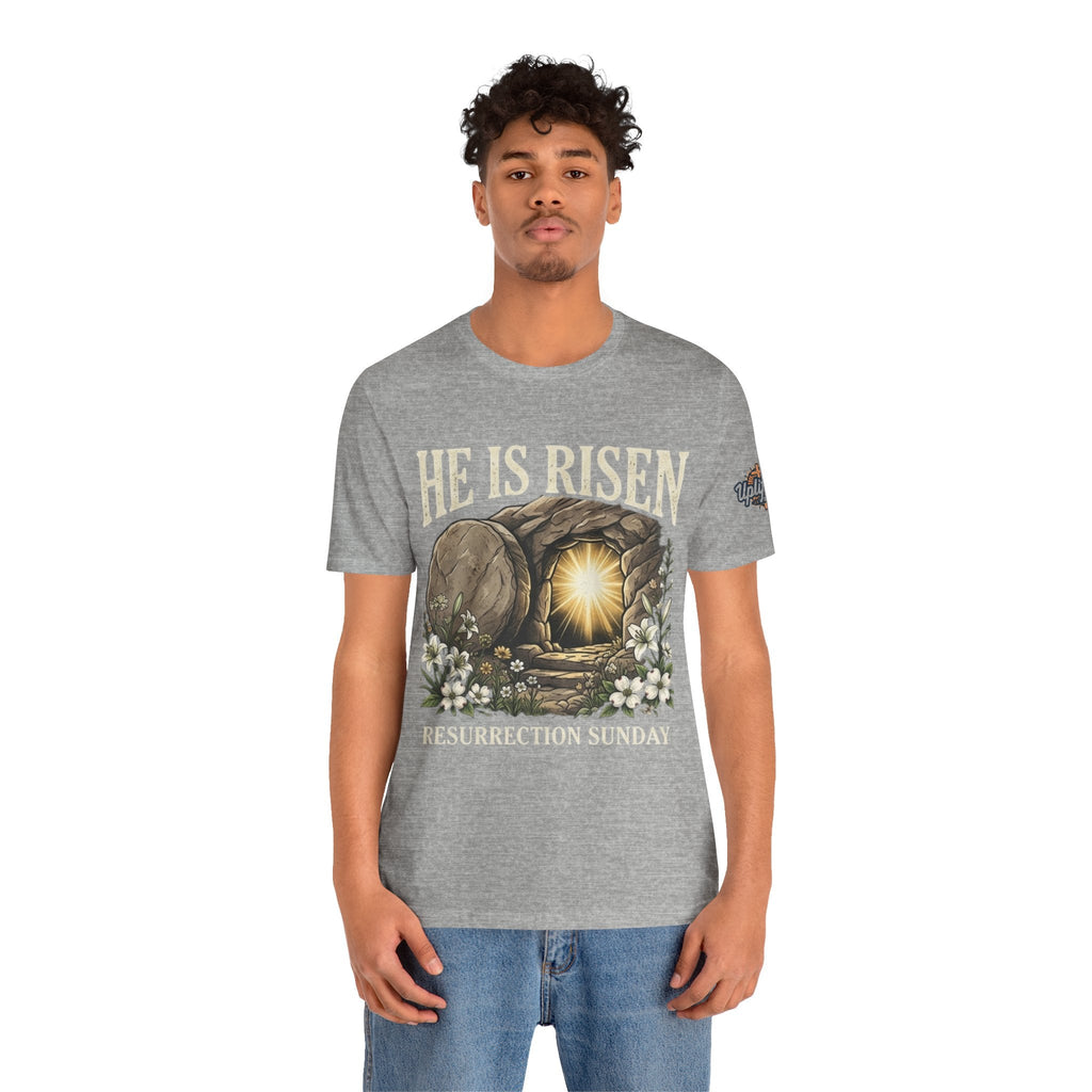 He Is Risen T-Shirt — Jesus Christ Resurrection Easter Tee Printify