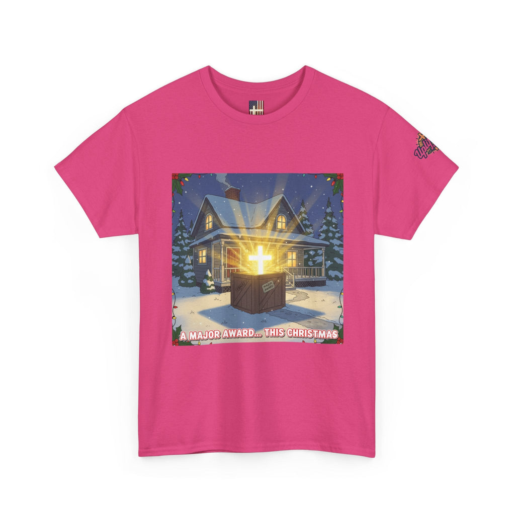 A Major Award This Christmas T-shirt – Fragile Leg Lamp Parody Cross Unboxing Christian T-shirt for Hilarious Faith & Holiday Glow Printify