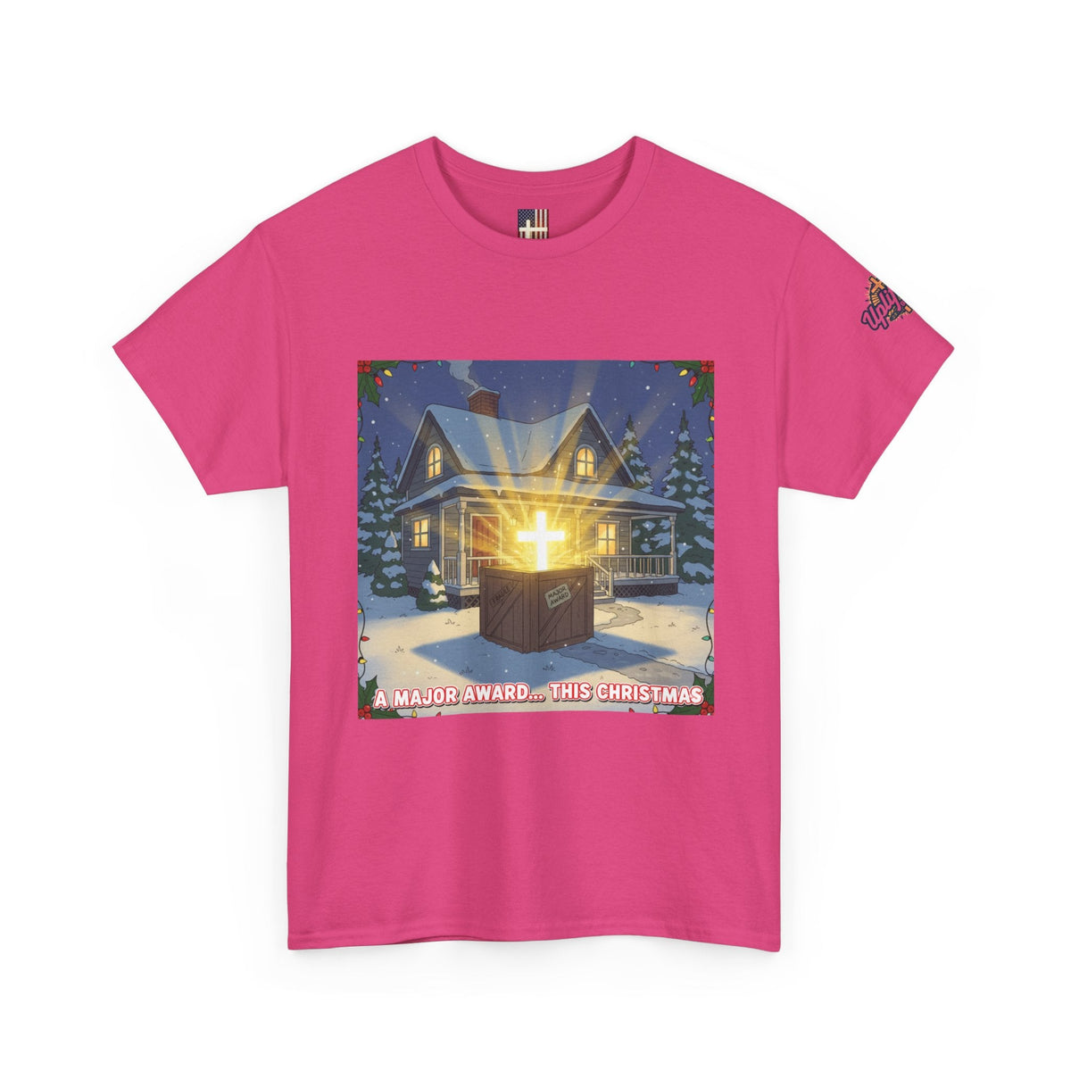 A Major Award This Christmas T-shirt – Fragile Leg Lamp Parody Cross Unboxing Christian T-shirt for Hilarious Faith & Holiday Glow Printify