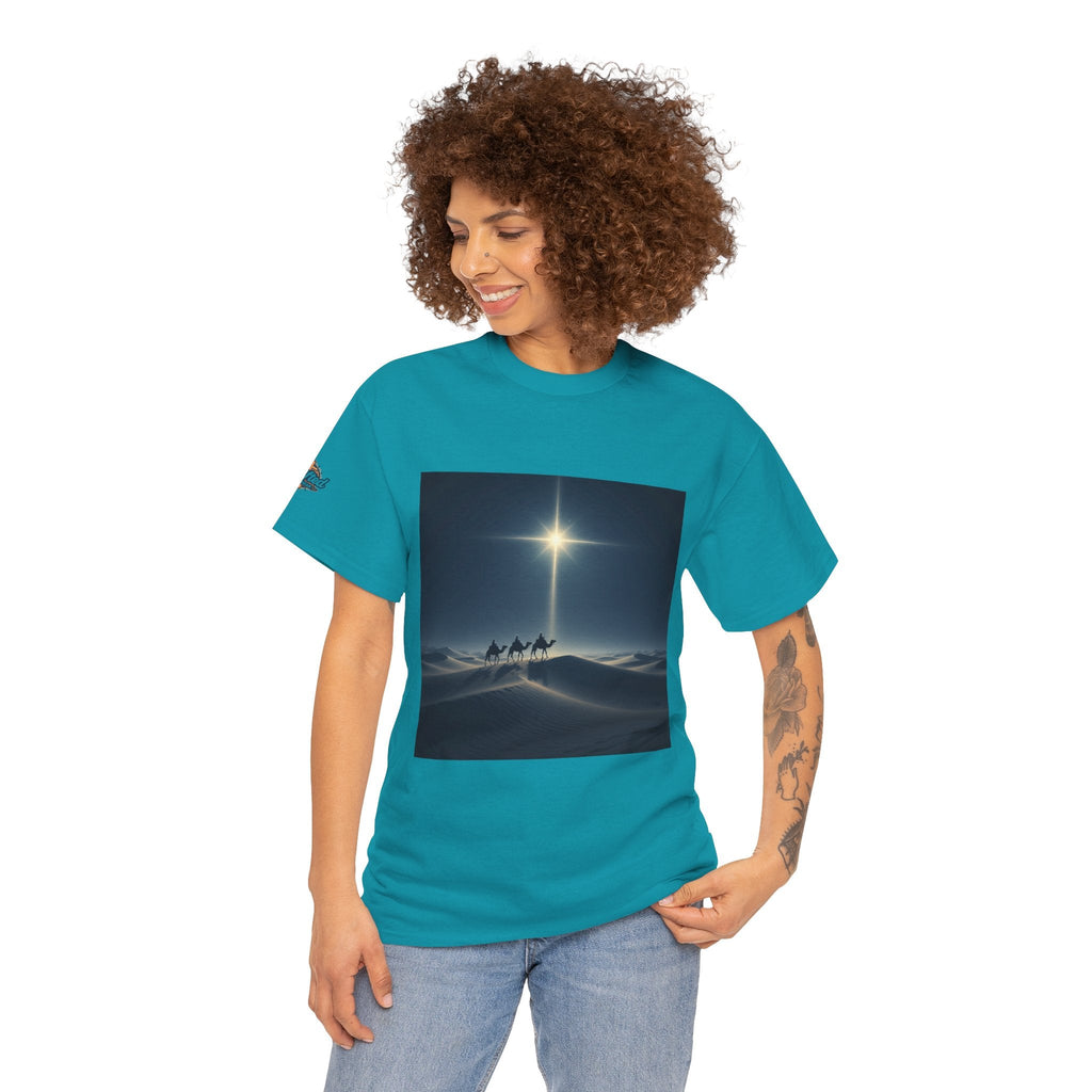 3 Wise Men T-shirt – Magi Camels Nativity Journey Christian Christmas T-shirt for Epiphany Faith & Holy Night Printify