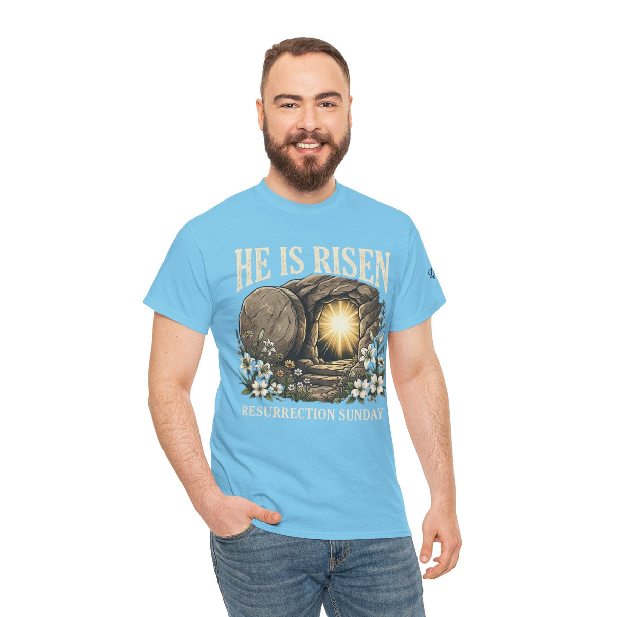 He Is Risen T-Shirt — Jesus Christ Resurrection Easter Tee Printify