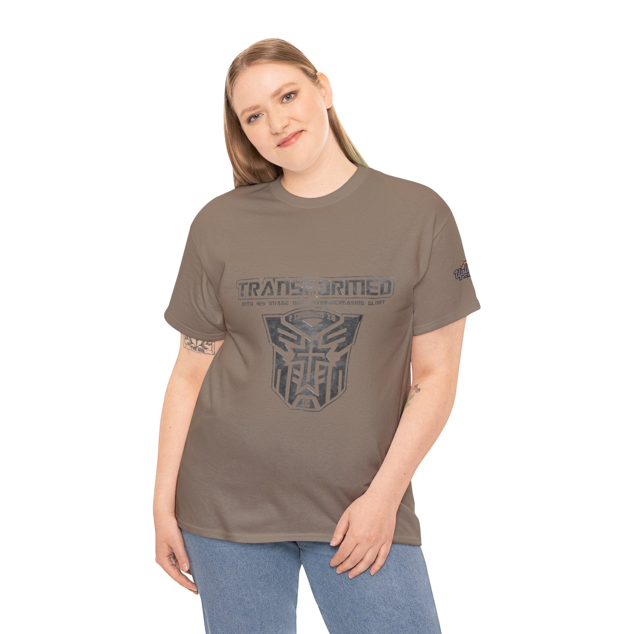 Transformer Logo Christian T-shirt | 2 Corinthians 3:18 Bible Verse T-shirt Printify