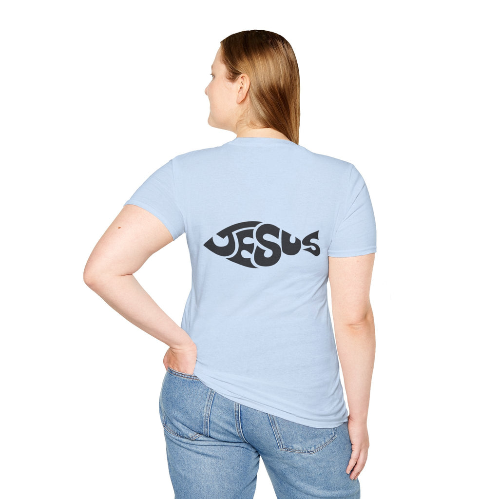 Ichthus Jesus Fish T-shirt - Jesus Word Art - Christian Faith Symbol T-shirt Printify