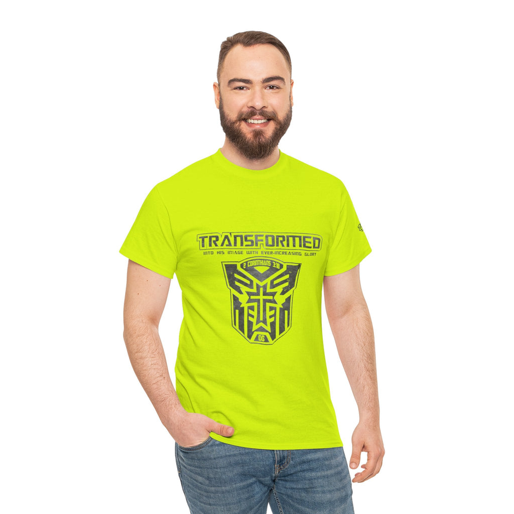 Transformer Logo Christian T-shirt | 2 Corinthians 3:18 Bible Verse T-shirt Printify