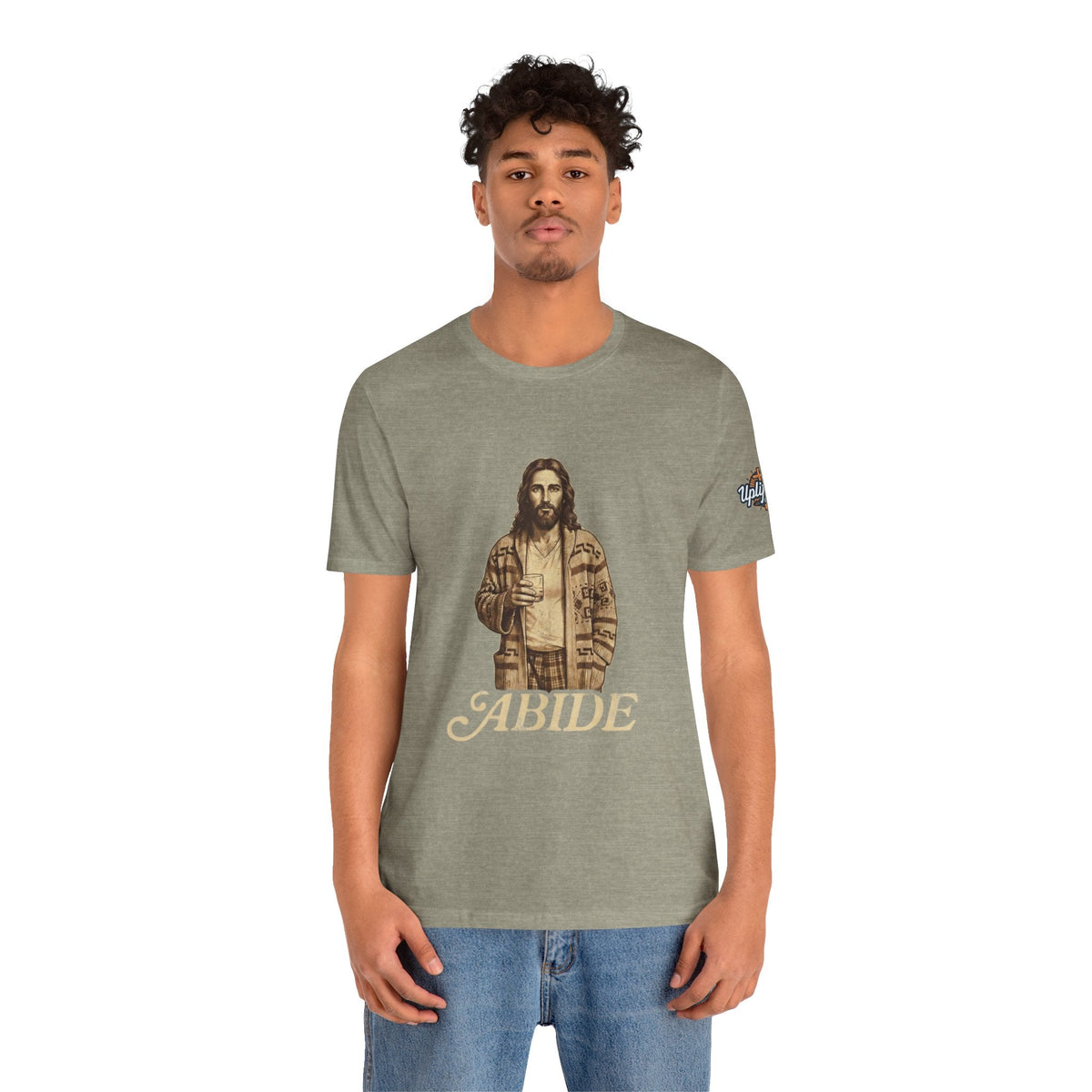 Abide Vintage Jesus Tee — "The Dude" Graphic Christian T-Shirt Printify