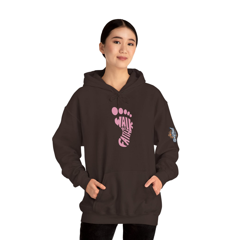 Walk By Faith Footprint Hoodie Printify