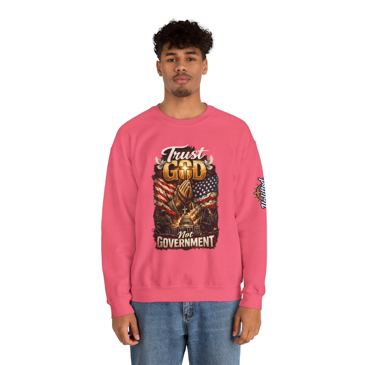 Trust God Not Government Sweatshirt — Vintage Patriotic Christian Sweatshirt Printify