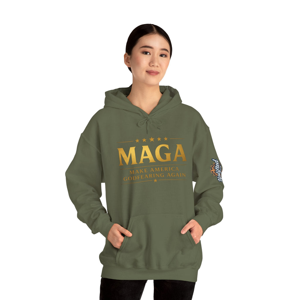Hoodie - MAGA "Make America Godfearing Again" Political Graphic Hoodie Printify