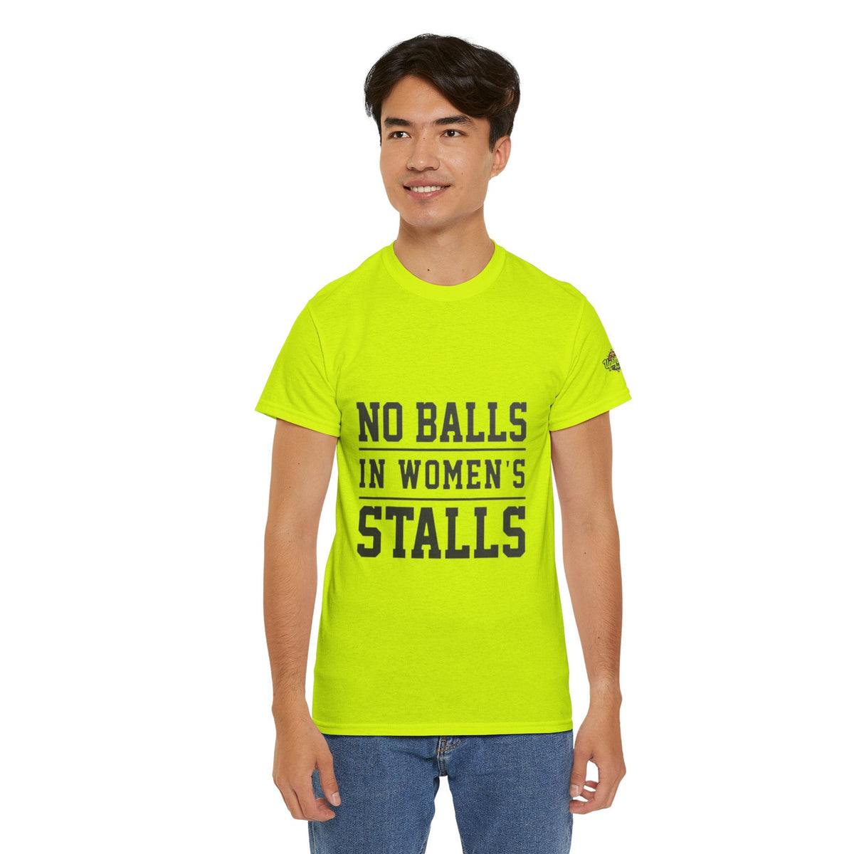 No Balls in Women's Stalls Retro Protest T-Shirt Printify