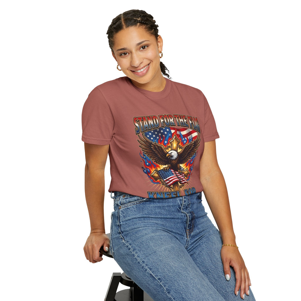 Stand for the Flag Kneel for the Cross T-shirt | Patriotic Eagle T-shirt Printify