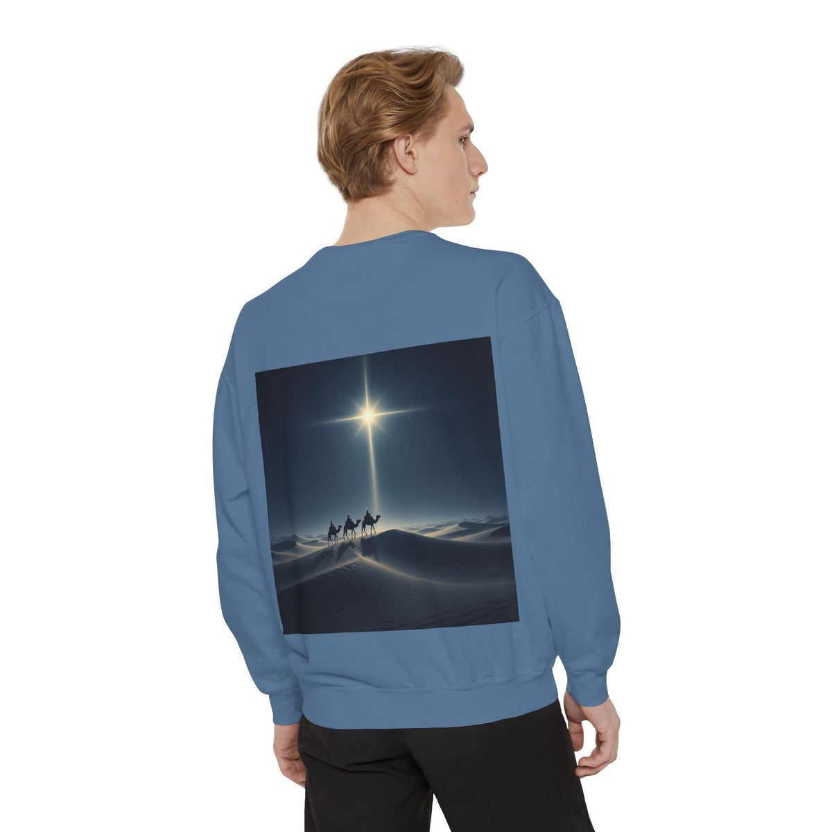 3 Wise Men Sweatshirt – Magi Camels Nativity Journey Christian Christmas Sweatshirt for Epiphany Faith & Holy Night Printify