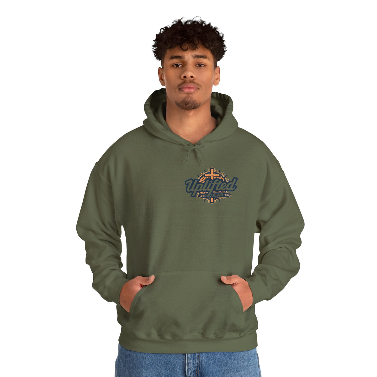 Walk by Faith Hoodie – Cross & Footprints Christian Hoodie for Cozy Inspiration Printify