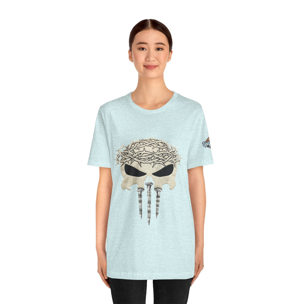 Christian Skull T-shirt - Crown of Thorns & Nails - Warrior Faith T-shirt Printify