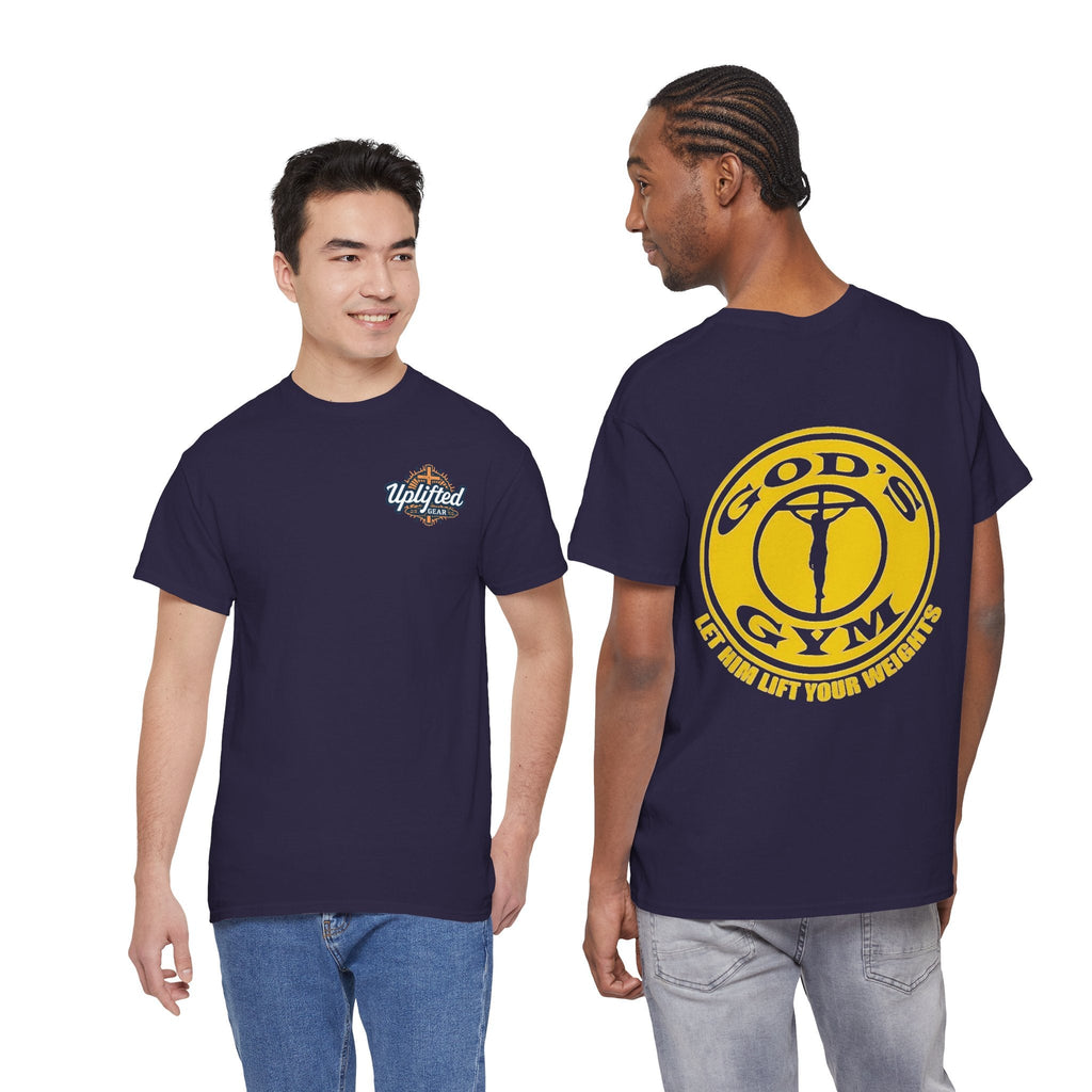 God's Gym T-Shirt — "Let Him Lift Your Weights" Christian Fitness Tee Printify
