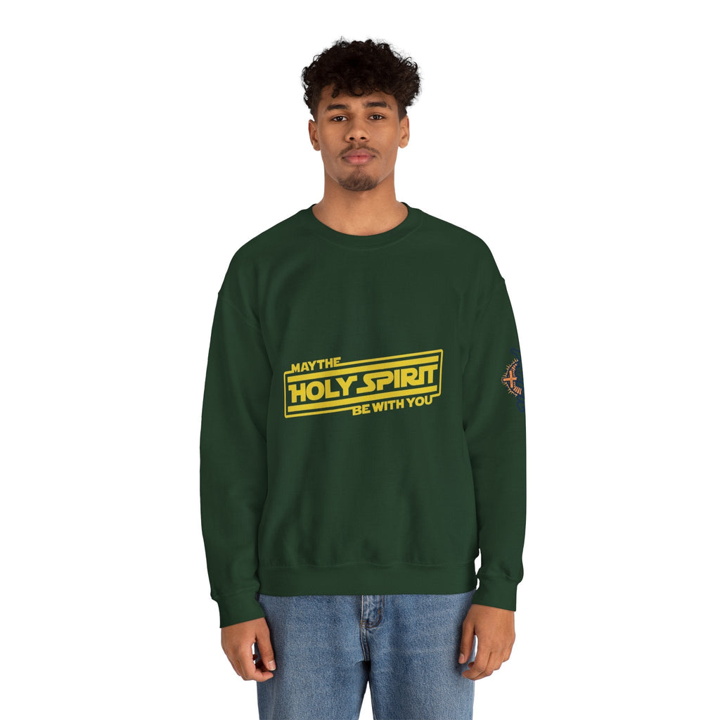 May the Holy Spirit Be With You Sweatshirt - Christian Star Wars Parody Sweatshirt Printify