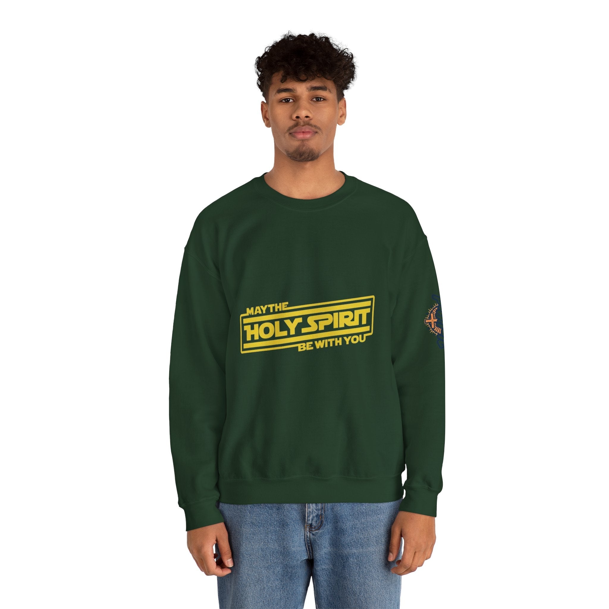 May the Holy Spirit Be With You Sweatshirt - Christian Star Wars Parody Sweatshirt Printify