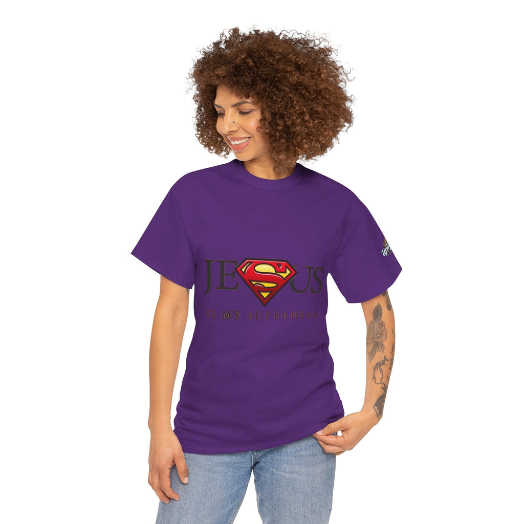 Jesus Is My Superhero T-Shirt — Faith-Based Superman-Inspired Tee Printify
