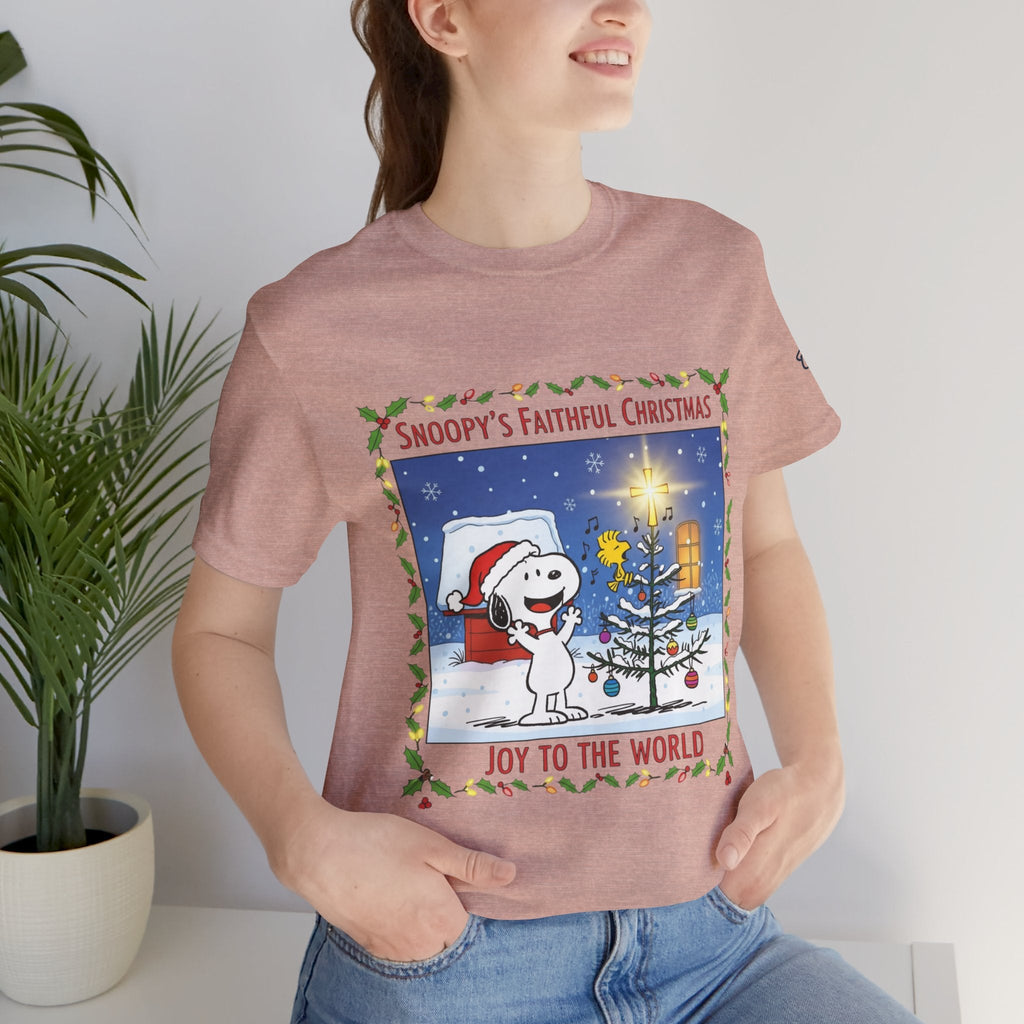 🎄 Faithful Christmas Friends – Christian Holiday T-Shirt | Festive Tree & Cartoon Duo | Heartwarming Christmas Tee by Uplifted Gear Printify