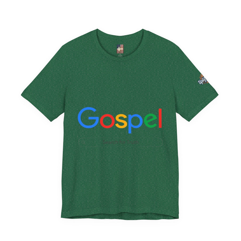 Gospel Graphic Tee — "Gospel" Colorful Logo Christian T-Shirt Printify