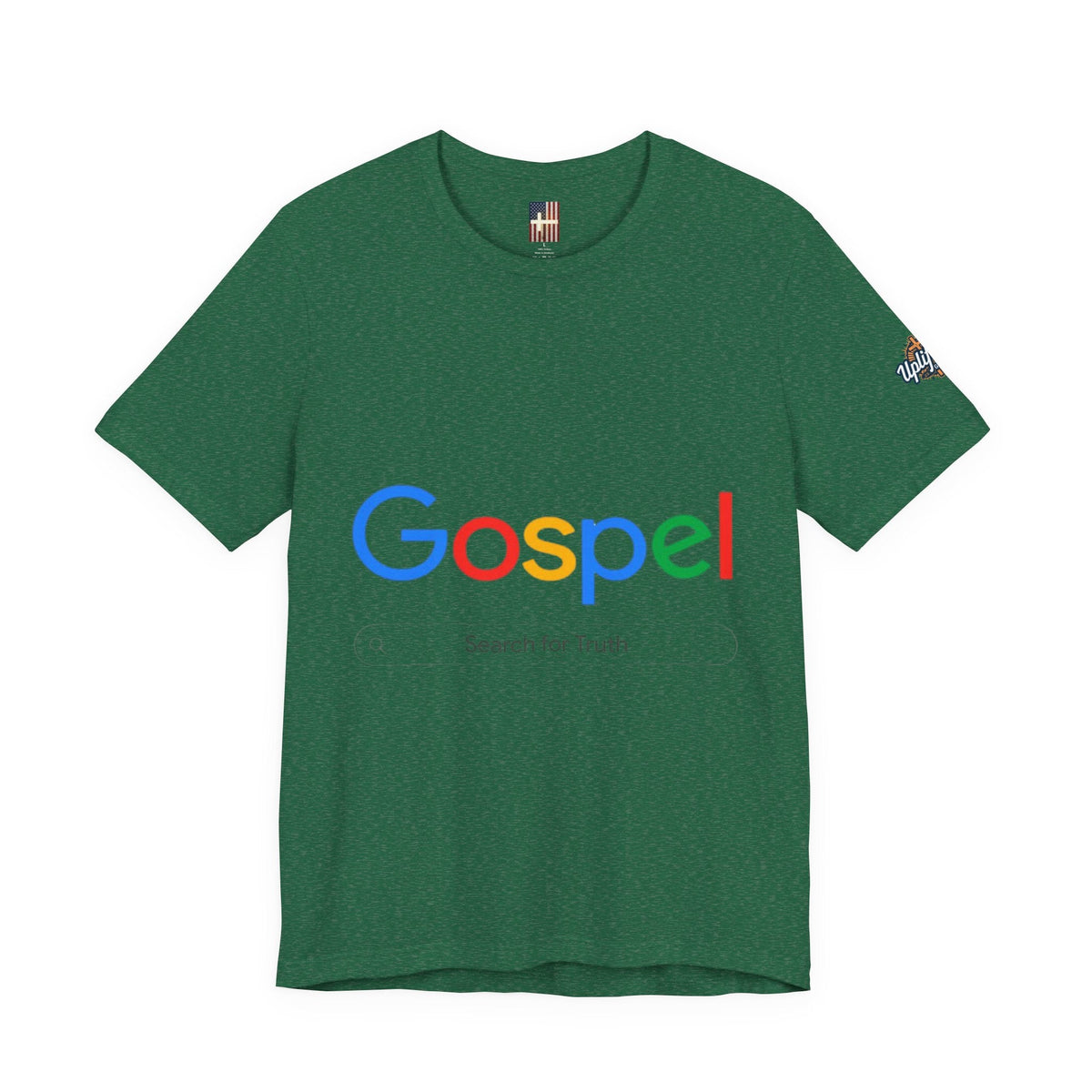 Gospel Graphic Tee — "Gospel" Colorful Logo Christian T-Shirt Printify