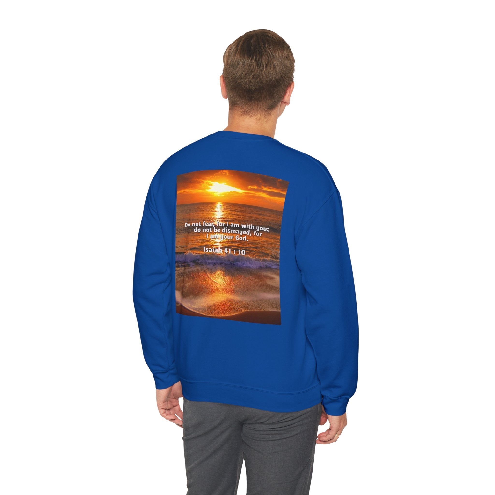 Bible Verse Unisex Heavy Blend™ Crewneck Sweatshirt - Isaiah 41 : 10 Printify