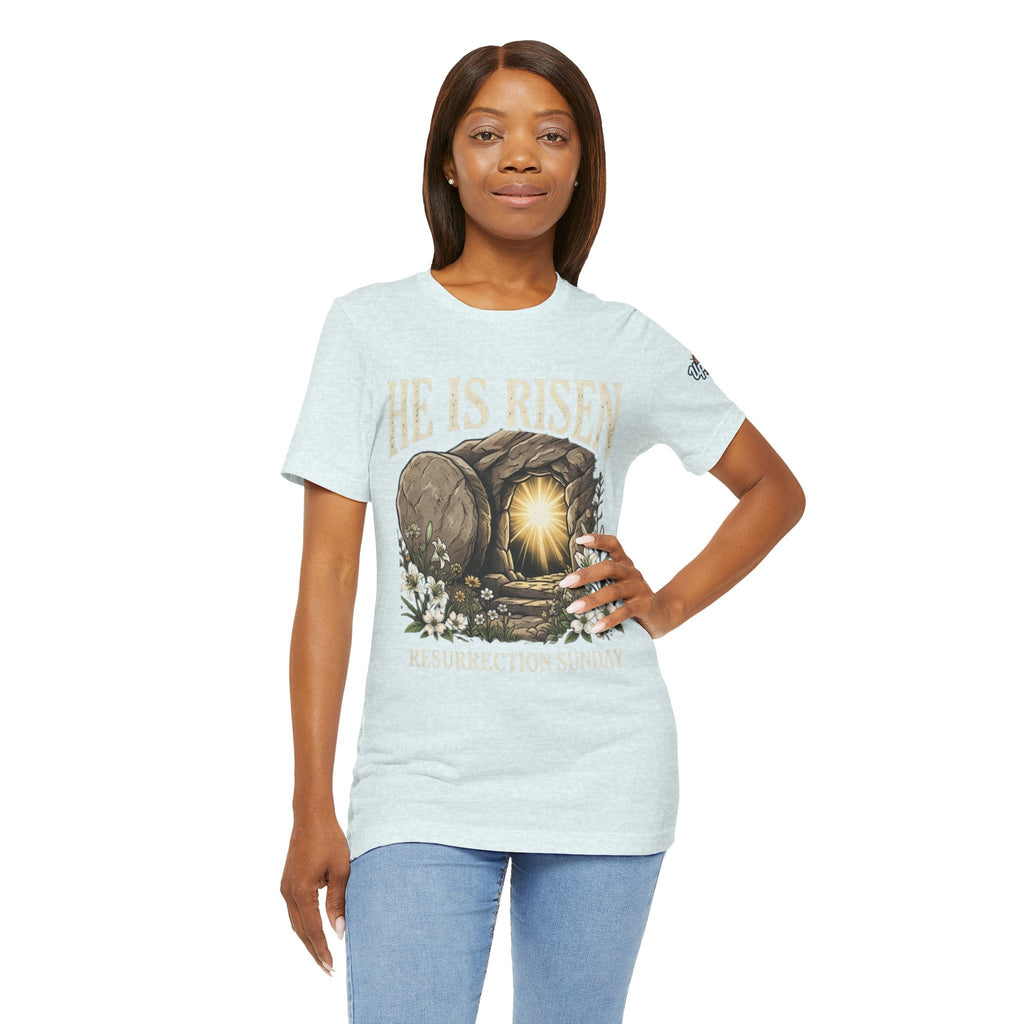 He Is Risen T-Shirt — Jesus Christ Resurrection Easter Tee Printify