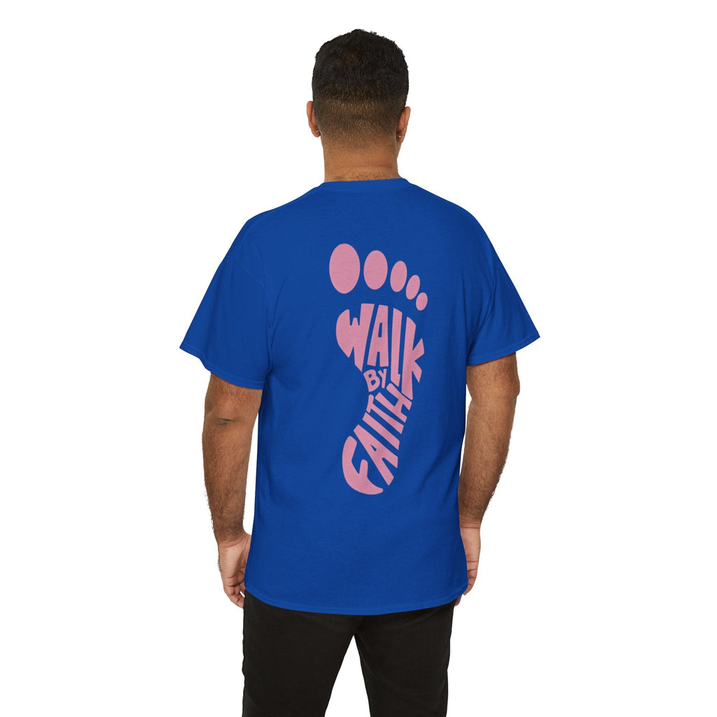 Walk By Faith Footprint T-Shirt Printify