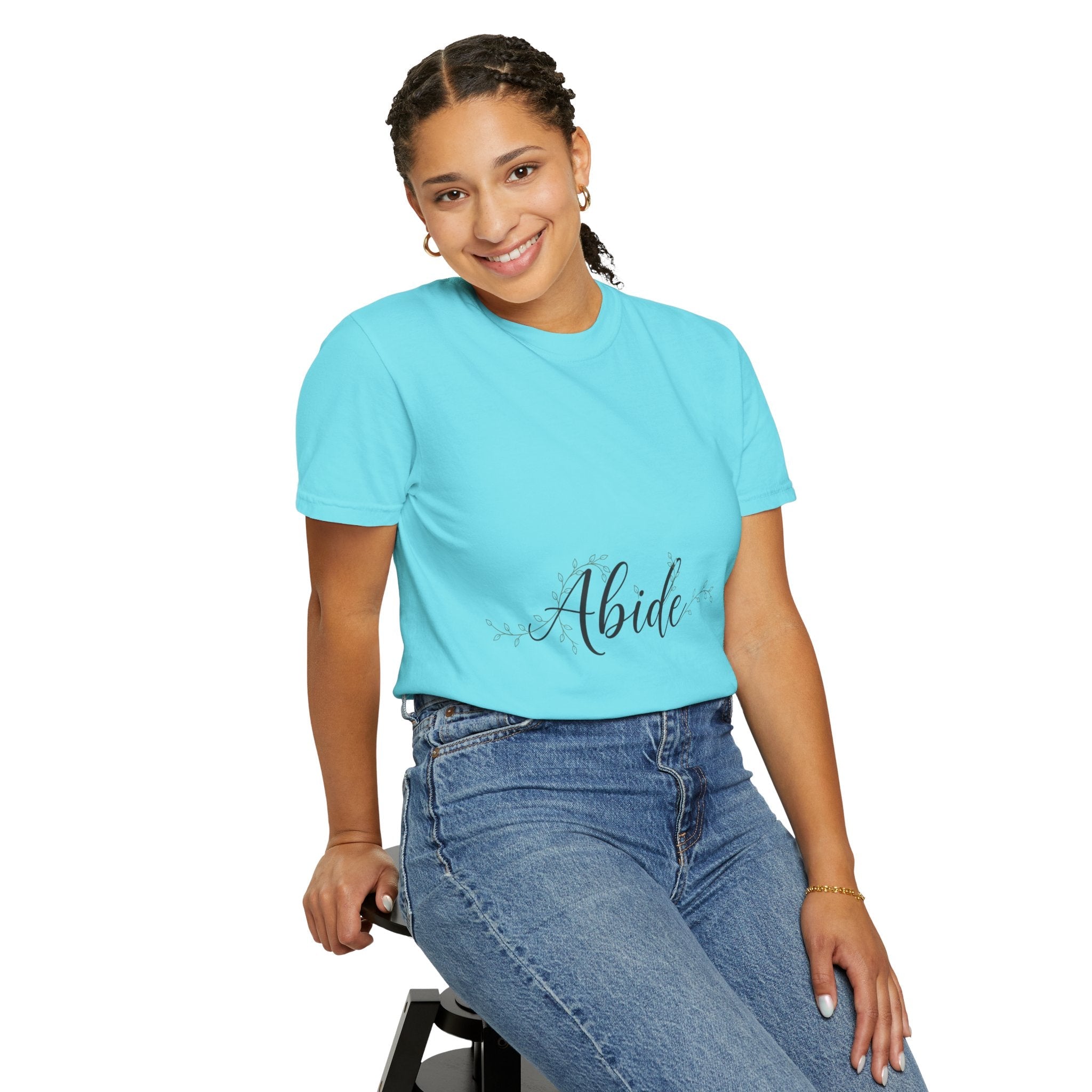 Abide in the Lord T-Shirt – Vine Design Christian Tee for Faithful Hearts Printify