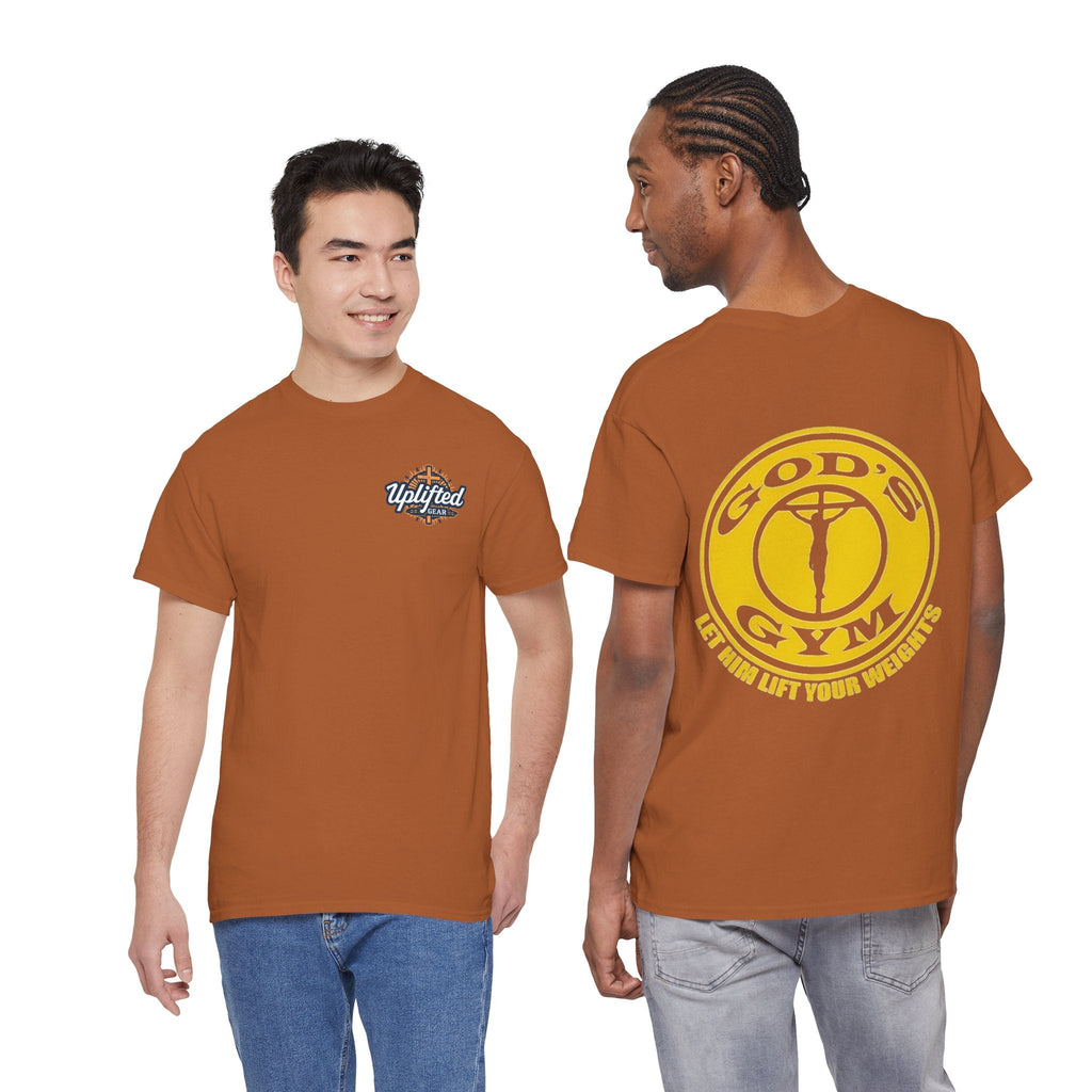 God's Gym T-Shirt — "Let Him Lift Your Weights" Christian Fitness Tee Printify