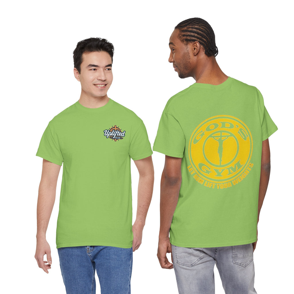 God's Gym T-Shirt — "Let Him Lift Your Weights" Christian Fitness Tee Printify