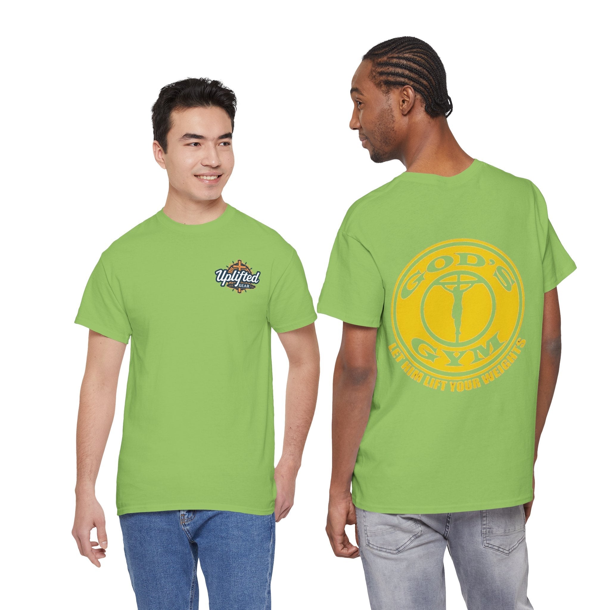 God's Gym T-Shirt — "Let Him Lift Your Weights" Christian Fitness Tee Printify