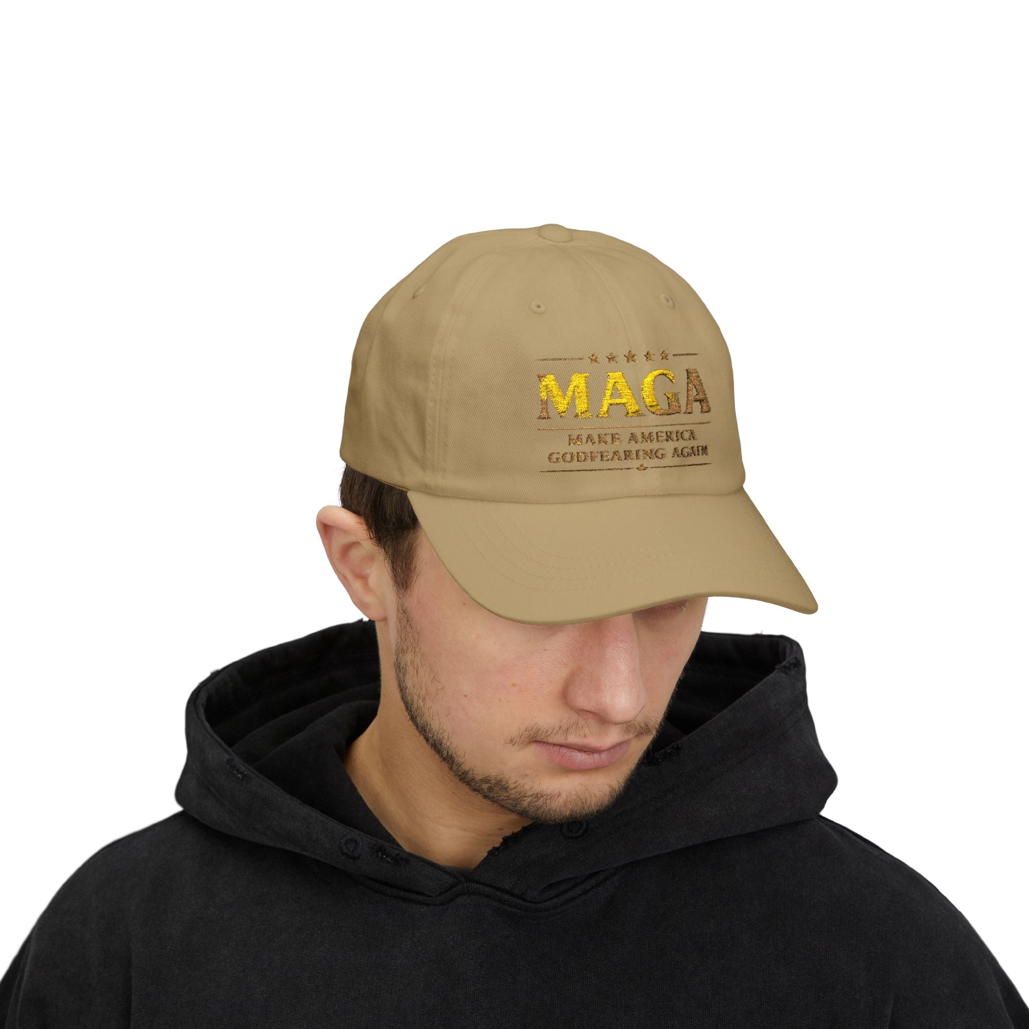 Dad Cap — "MAGA: Make America Godfearing Again" Embroidered Hat Printify