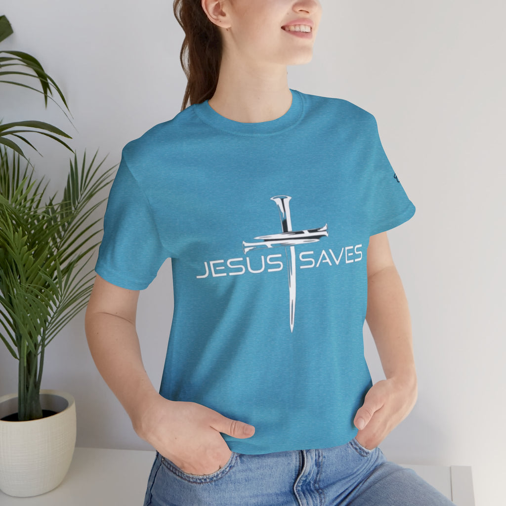 Copy of Jesus Saves T-shirt – 3 Nails Crucifix Cross Christian T-shirt for Redemption Faith & Bold Salvation