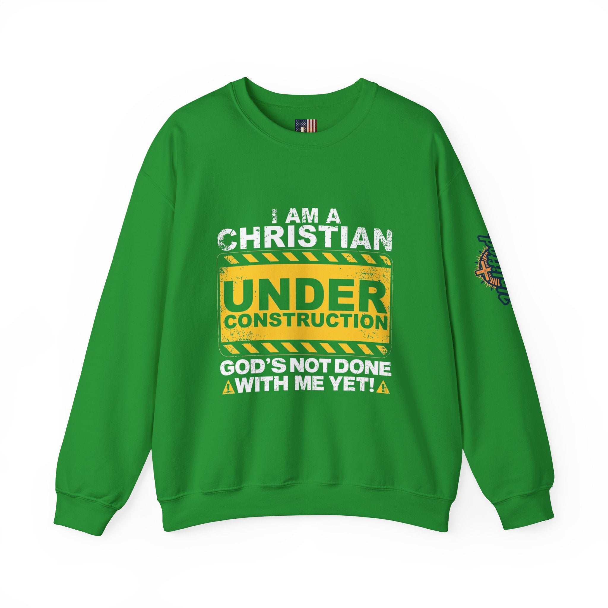 Christian Under Construction Sweatshirt | God Is Not Done With Me Yet Sweatshirt Printify