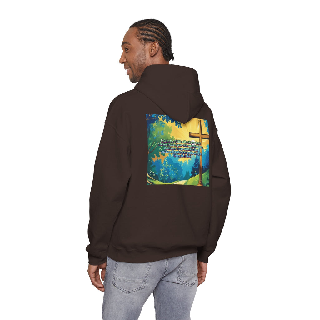 Trust in The Lord Proverbs 3:5-6 Biblical Design Unisex Heavy Blend™ Hooded Sweatshirt Printify