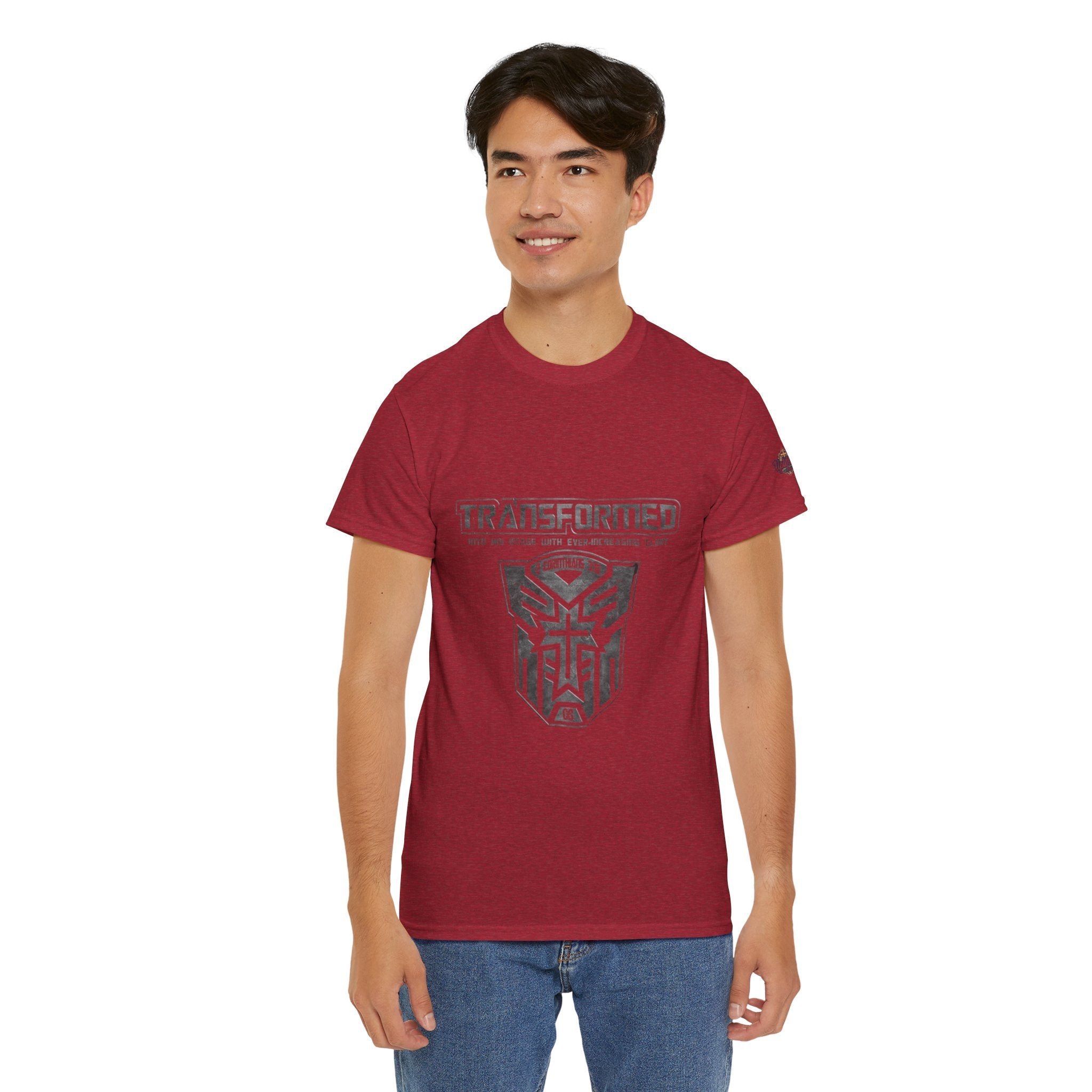 Transformer Logo Christian T-shirt | 2 Corinthians 3:18 Bible Verse T-shirt Printify