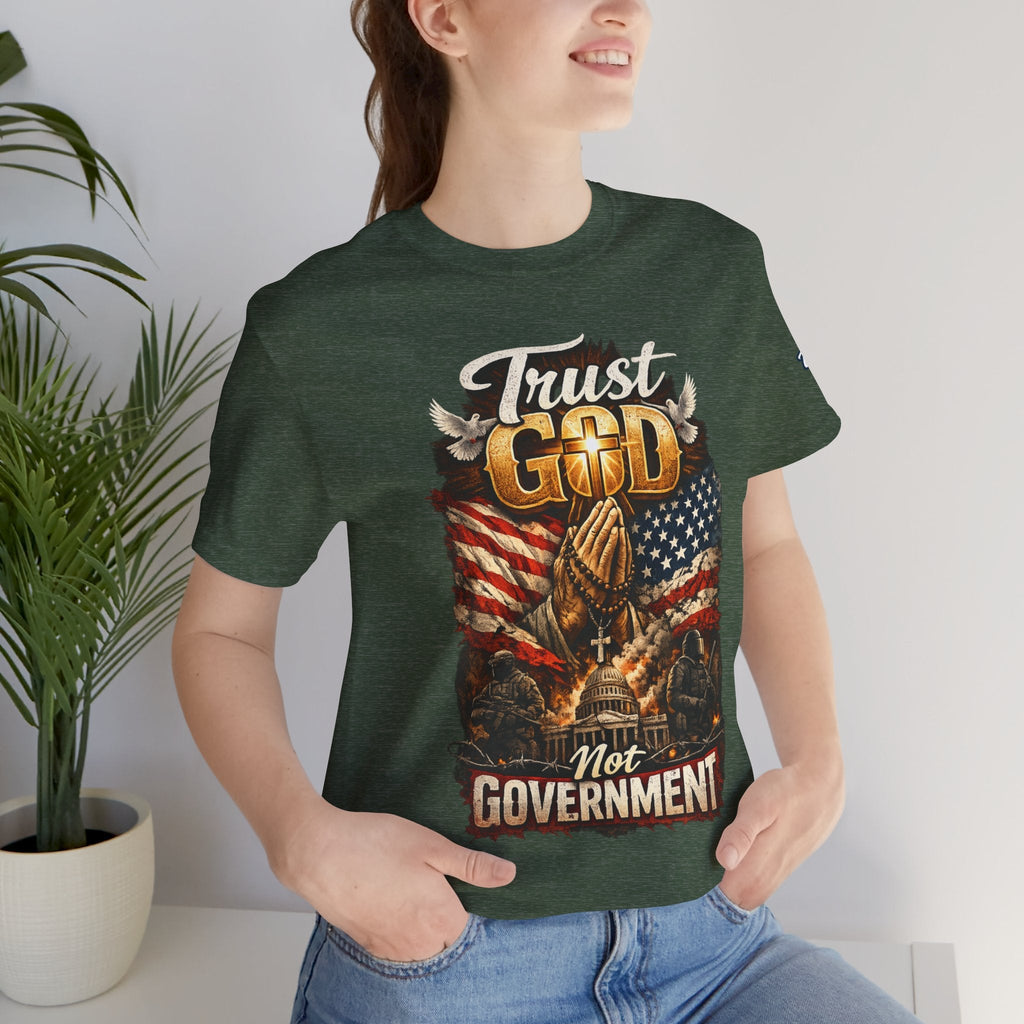 Trust God Not Government T-Shirt — Vintage Patriotic Christian Tee Printify
