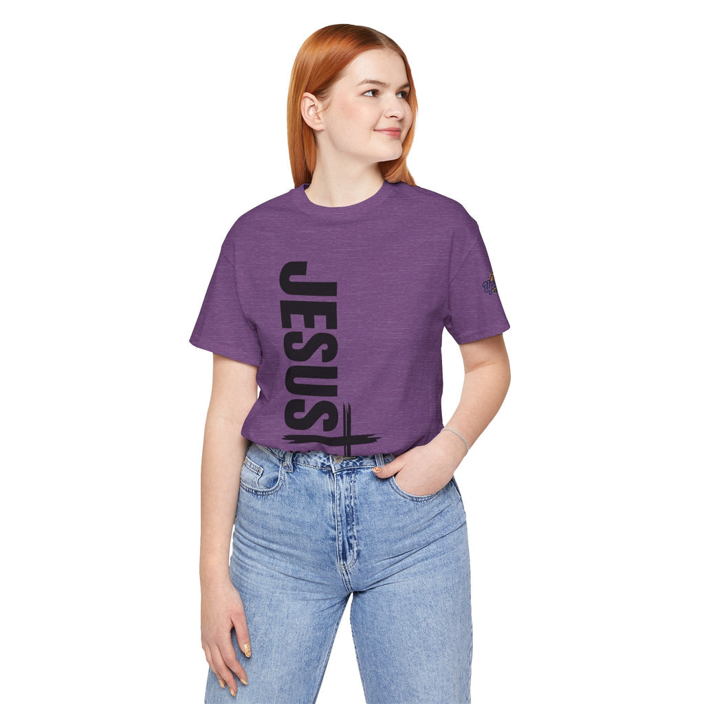 Jesus Is King T-shirt | Modern Typographic Cross Christian T-shirt Printify