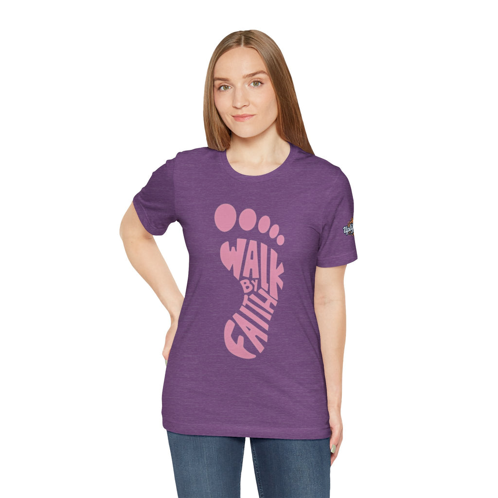 Walk By Faith Footprint T-Shirt Printify