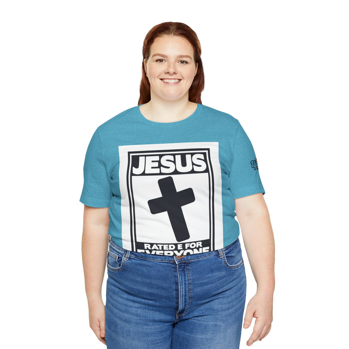 Jesus, Rated E for Everyone T-shirt - Gamer Faith T-shirt - Christian Video Game Parody Printify