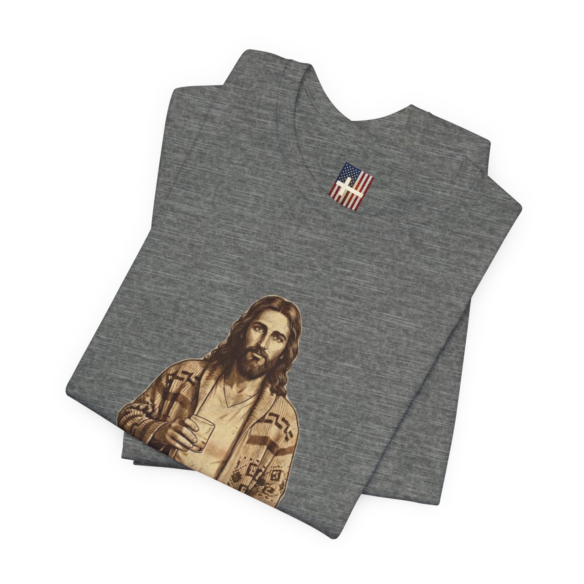 Abide Vintage Jesus Tee — "The Dude" Graphic Christian T-Shirt Printify
