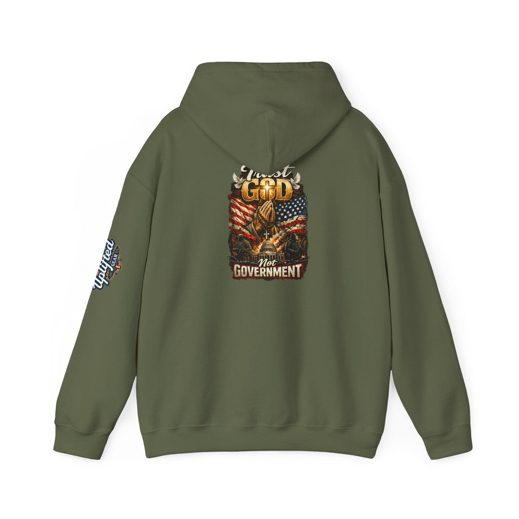 Trust God Not Government Hoodie — Vintage Patriotic Christian Hoodie Printify