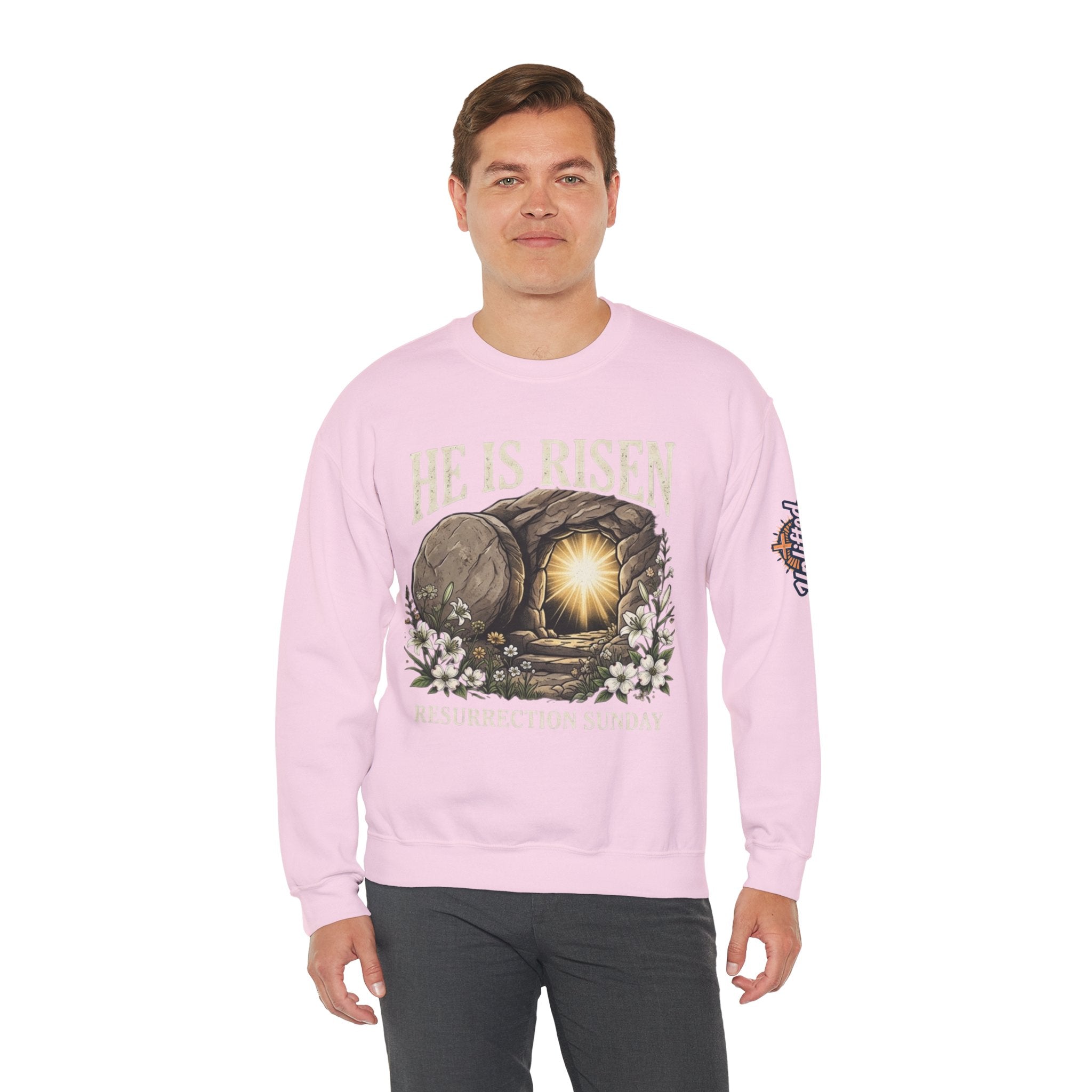 He Is Risen Sweatshirt — Jesus Christ Resurrection Easter Sweatshirt Printify