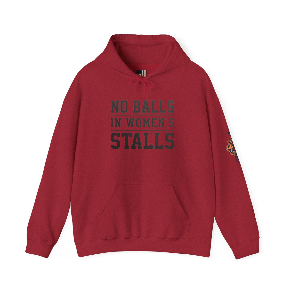 "No Balls in Women's Stalls" Statement Hoodie — Protest Sweatshirt Printify