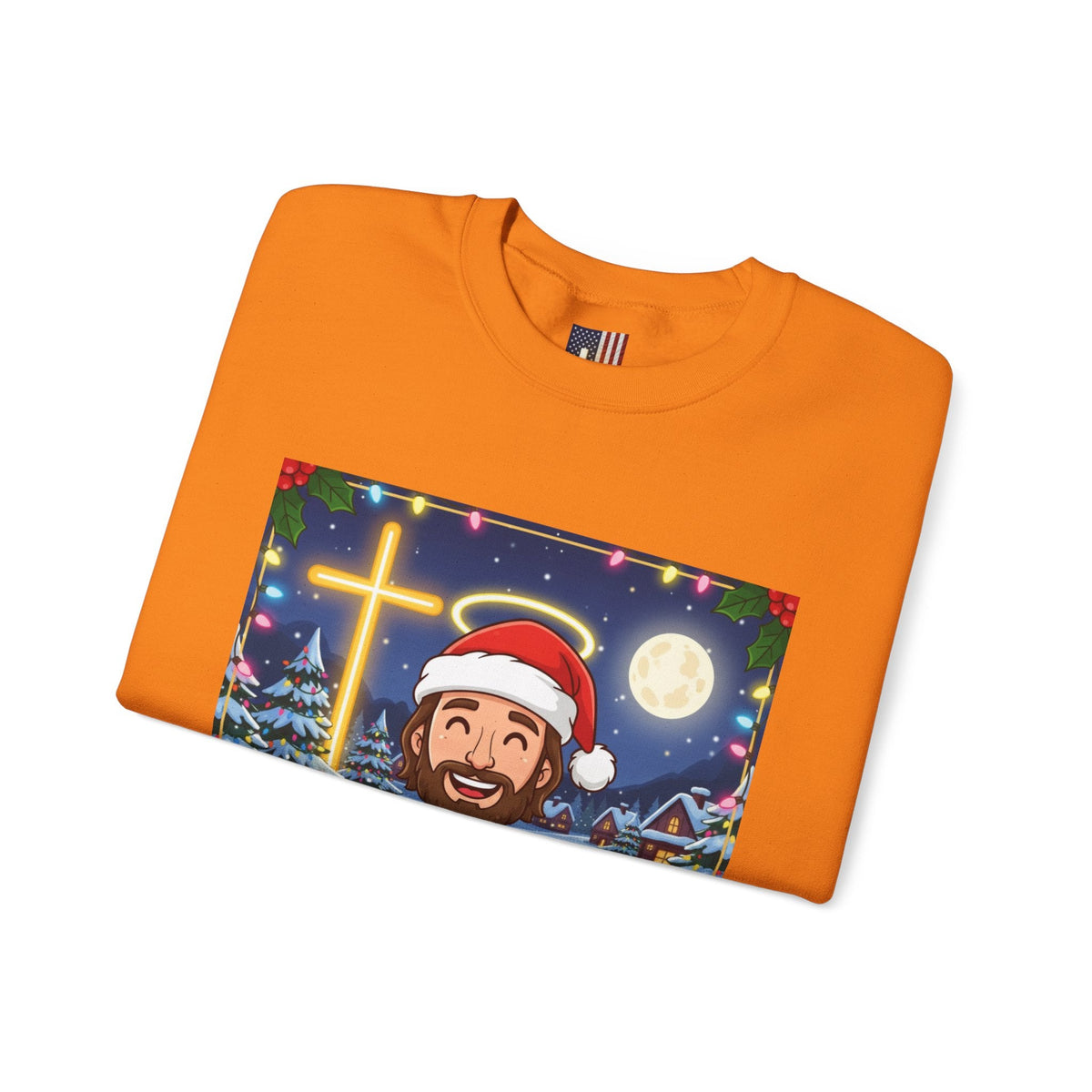 🎄 Make Christmas Great Again – Funny Christian Sweatshirt | Jesus Holding Banner | Faith-Based Holiday Parody Tee | Uplifted Gear Printify