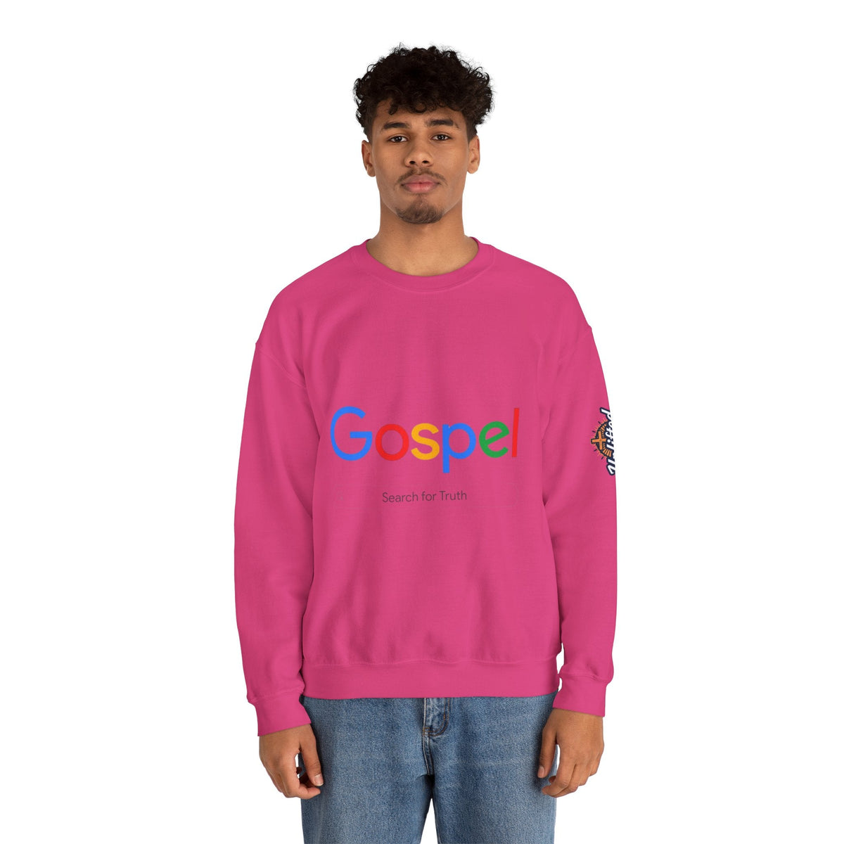 Gospel Graphic Sweatshirt — "Gospel" Colorful Logo Christian Sweatshirt Printify